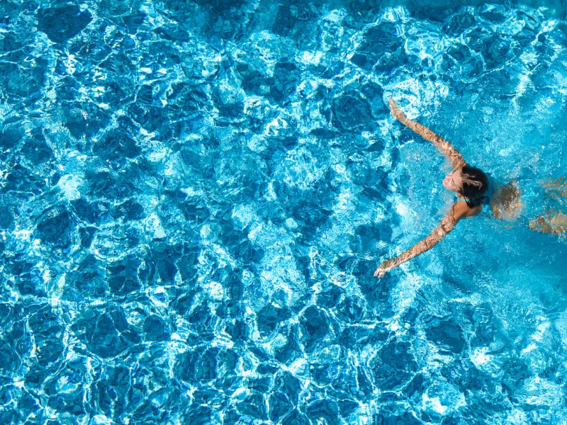 A person in the swimming pool